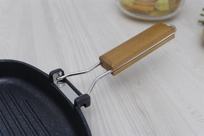 Chảo nướng nhôm chống dính đáy từ 28 cm Delites 002CWS Màu Đen