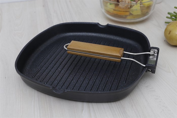 Chảo nướng nhôm chống dính đáy từ 28 cm Delites 002CWS Màu Đen