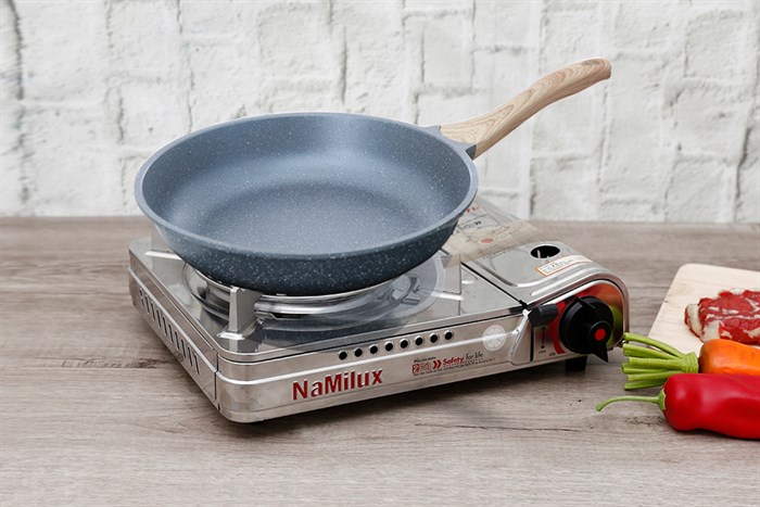 Chảo nhôm chống dính vân đá đáy từ 24 cm Delites 001CWS Màu Xanh ngọc