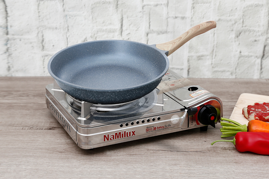 Chảo nhôm chống dính vân đá đáy từ 24 cm Delites 001CWS