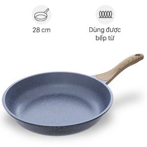 Chảo Nhôm Chống Dính Vân Đá Đáy Từ 28 Cm Delites 001Cws