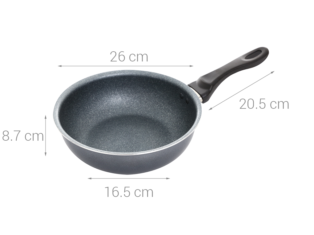 Chảo nhôm sâu chống dính đáy từ 26 cm Happycook MWP-26IH