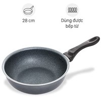 Chảo nhôm sâu chống dính vân đá đáy từ 28 cm Happycook MWP-28IH