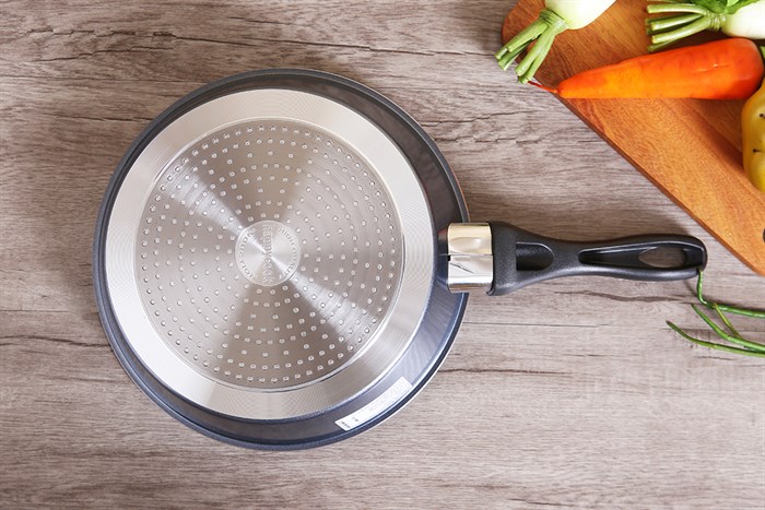 Chảo nhôm chống dính vân đá đáy từ 28 cm Happycook MFP-28IH GRAY Màu Xám
