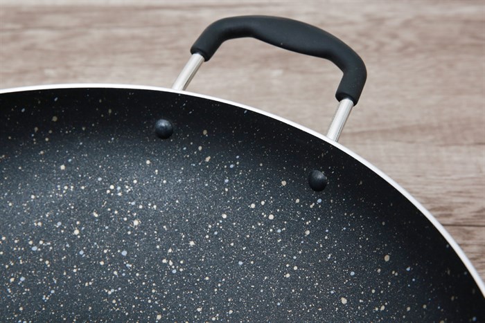 Chảo nhôm sâu chống dính nắp kính 34 cm Sunhouse PT34 Màu Xám