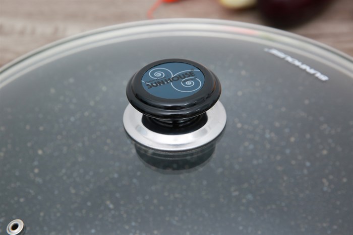 Chảo nhôm sâu chống dính nắp kính 34 cm Sunhouse PT34 Màu Xám