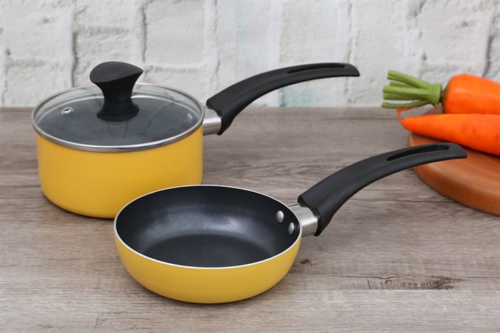 Bộ 2 chảo quánh nhôm chống dính 14 cm DMX Baby Star Màu Vàng