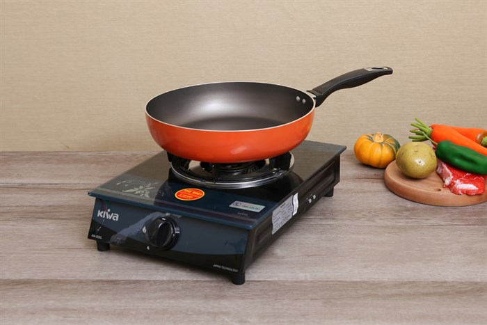 Chảo nhôm chống dính đáy từ 28 cm DMX CTE Màu Cam đỏ