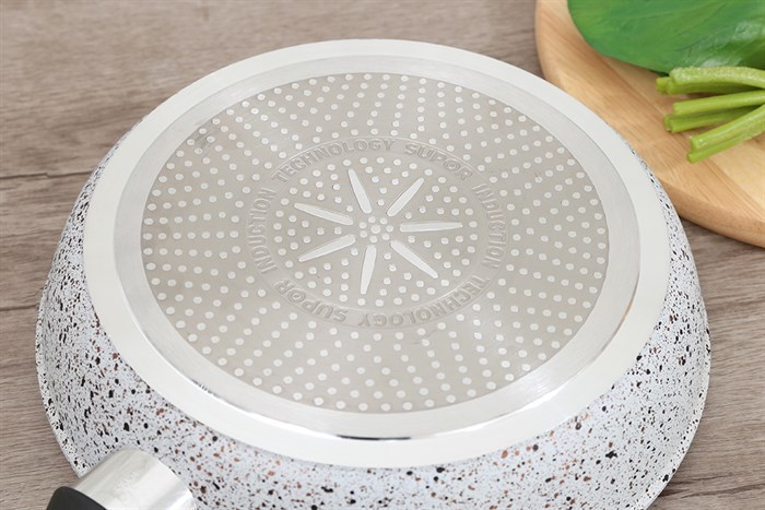 Chảo nhôm chống dính vân đá đáy từ 24 cm Supor F23A24IH Màu Xám