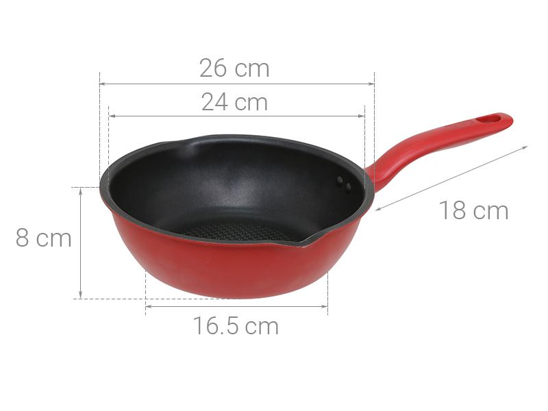 Thông số kỹ thuật Chảo nhôm sâu chống dính đáy từ 24 cm Tefal C6428414