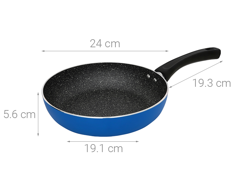 Chảo nhôm chống dính vân đá đáy từ 24 cm Elmich Colosseum Y1 EL-3719 Xanh dương