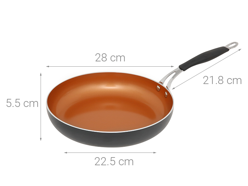 Chảo nhôm chống dính đáy từ 28 cm Sunhouse SHG1128MCA