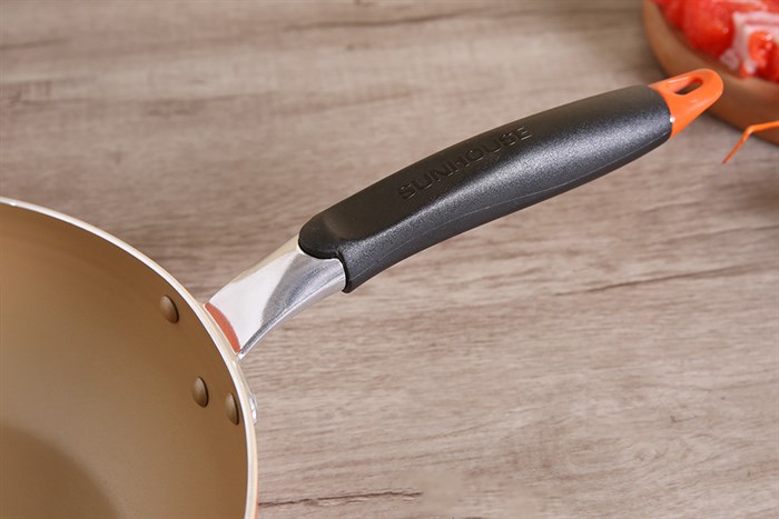 Chảo nhôm sâu chống dính đáy từ nắp kính 28 cm Sunhouse SHG1228MOB Màu Cam