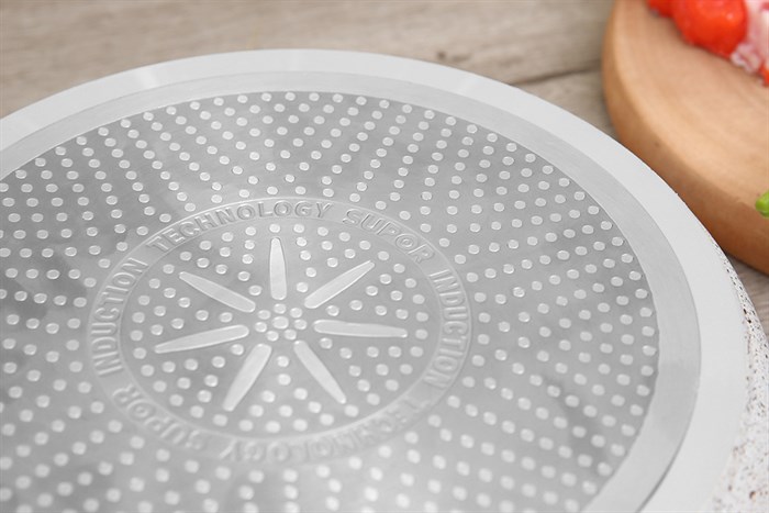 Chảo nhôm chống dính vân đá đáy từ 26 cm Supor F23A26IH Màu Trắng