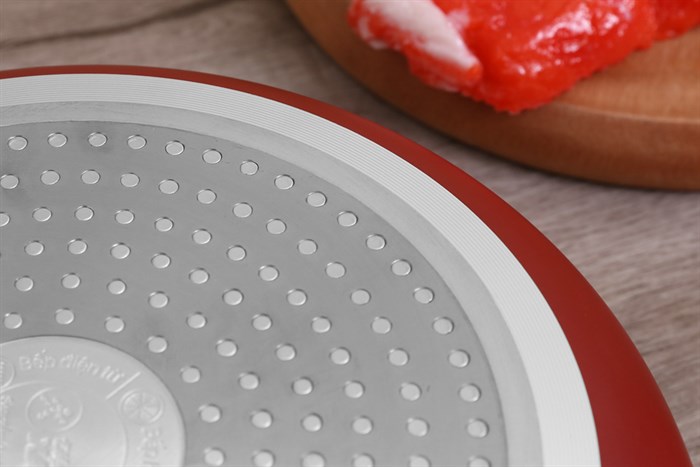 Chảo nhôm sâu chống dính đáy từ 24 cm DMX CSE Màu Đỏ