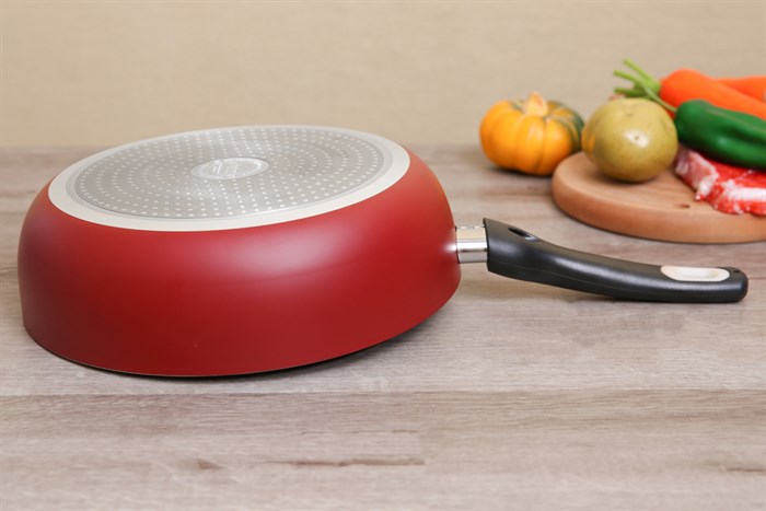 Chảo nhôm sâu chống dính đáy từ 28 cm DMX CSE Màu Đỏ