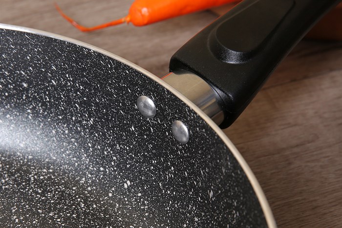 Chảo nhôm chống dính vân đá đáy từ 26 cm DMX CDD Màu Đen