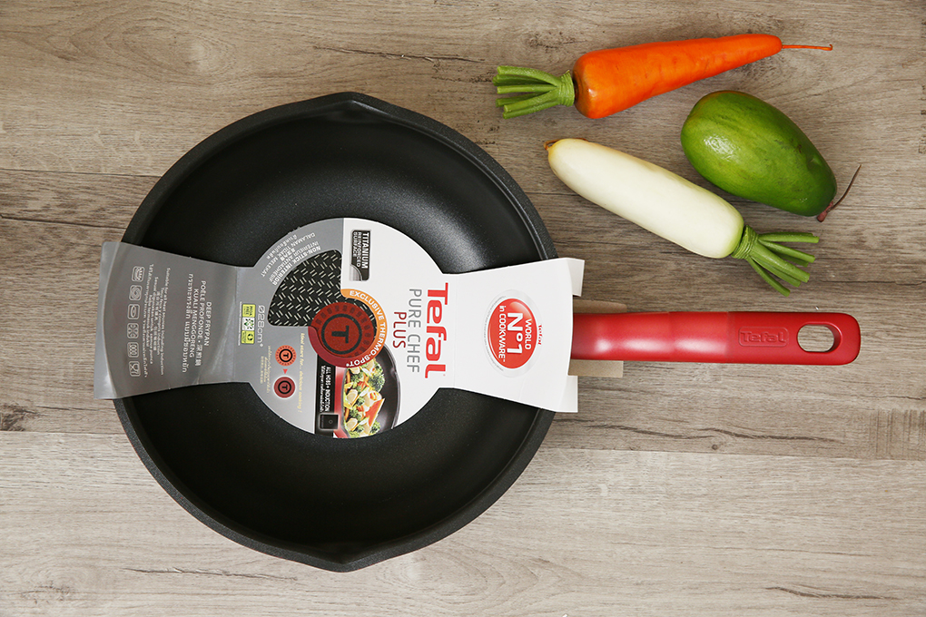 Chảo nhôm sâu chống dính đáy từ 28 cm Tefal C6428614 Màu Đỏ
