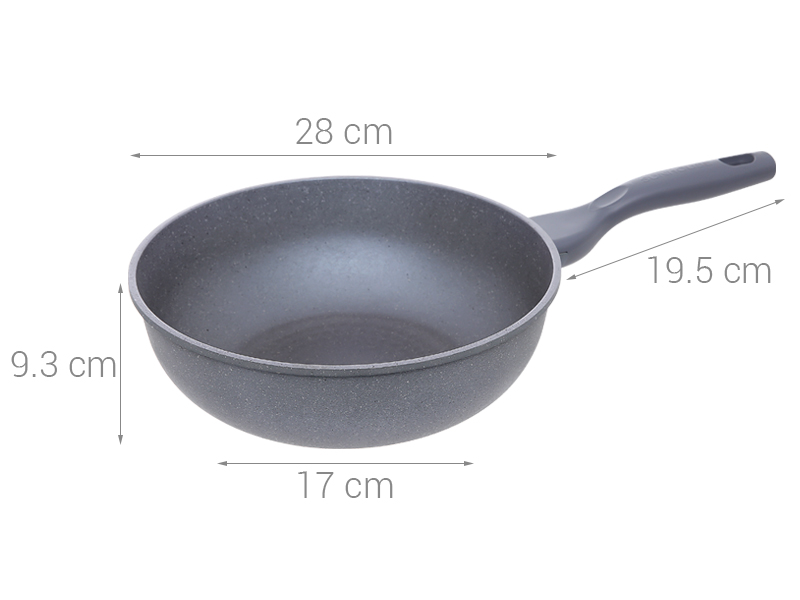 Chảo nhôm sâu chống dính vân đá đáy từ 28 cm Sunhouse SHG1228MMA