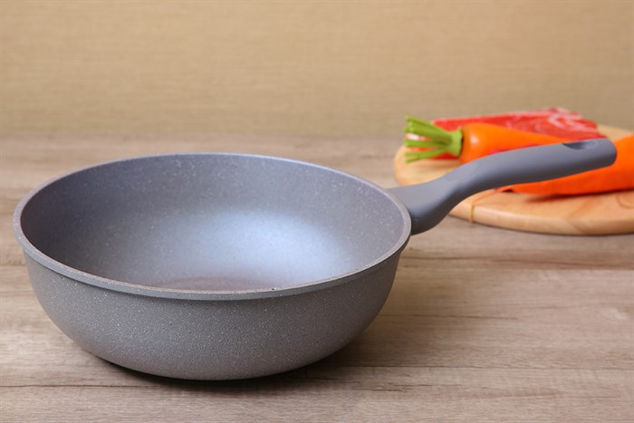 Chảo nhôm sâu chống dính vân đá đáy từ 28 cm Sunhouse SHG1228MMA Màu Xám