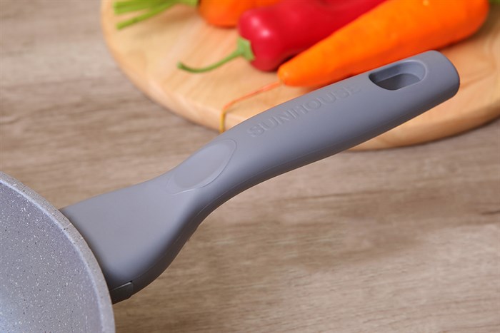 Chảo nhôm sâu chống dính vân đá đáy từ 28 cm Sunhouse SHG1228MMA Màu Xám
