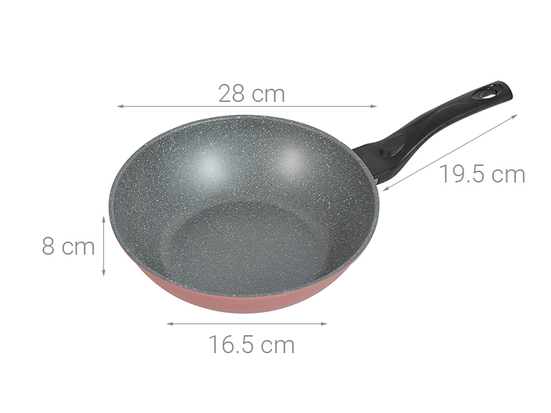 Chảo sâu nhôm chống dính vân đá đáy từ 28 cm Happycook Aura AWP-28IH