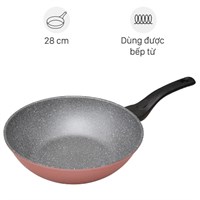 Chảo nhôm sâu chống dính vân đá đáy từ 28 cm Happycook Aura AWP-28IH