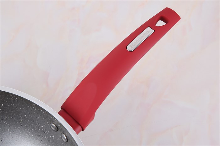 Chảo nhôm sâu chống dính vân đá đáy từ 28 cm Kangaroo KG655M Màu Xám - Đỏ