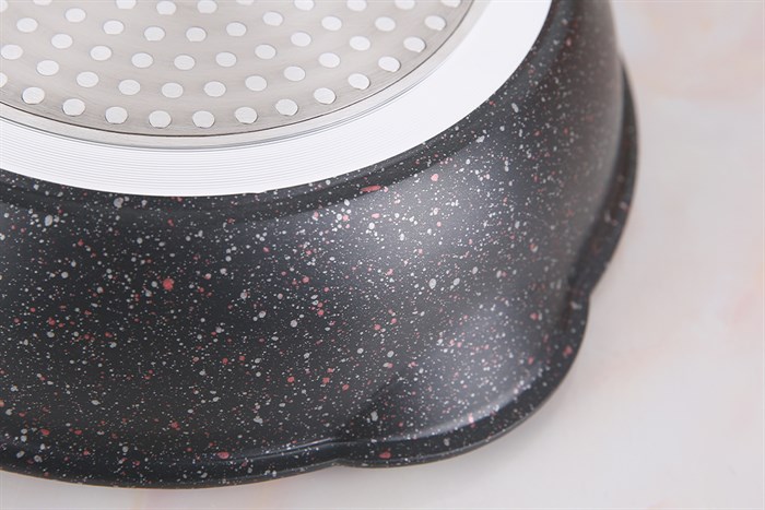 Chảo nhôm chống dính vân đá đáy từ 20 cm Kangaroo KG661XS Màu Đen