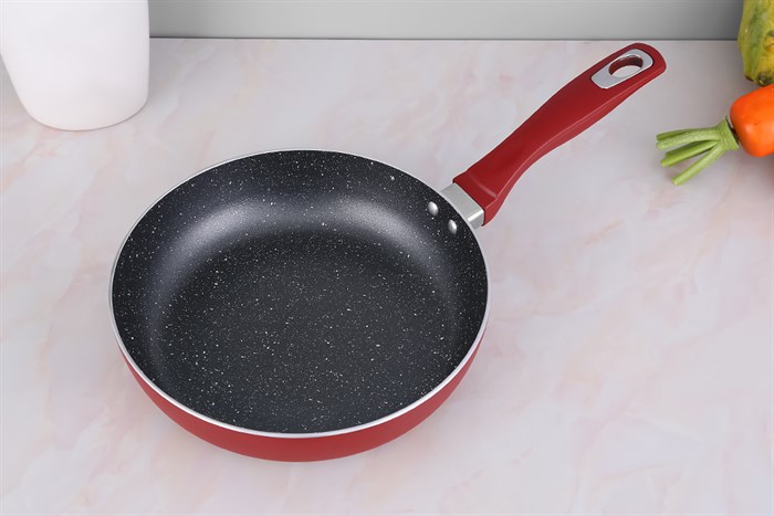 Chảo nhôm chống dính vân đá đáy từ 24 cm Delites CE001-24 Màu Đỏ đô