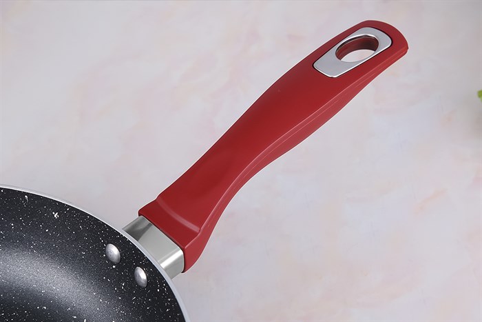 Chảo nhôm chống dính vân đá đáy từ 24 cm Delites CE001-24 Màu Đỏ đô