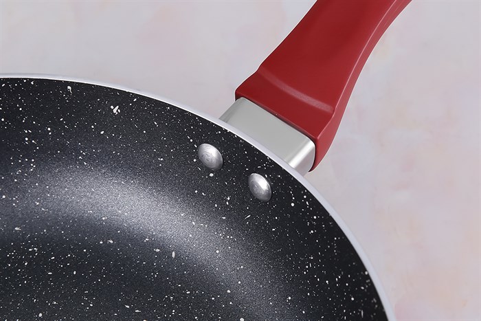 Chảo nhôm chống dính vân đá đáy từ 24 cm Delites CE001-24 Màu Đỏ đô