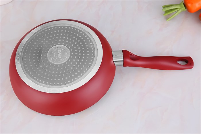 Chảo nhôm chống dính vân đá đáy từ 24 cm Delites CE001-24 Màu Đỏ đô