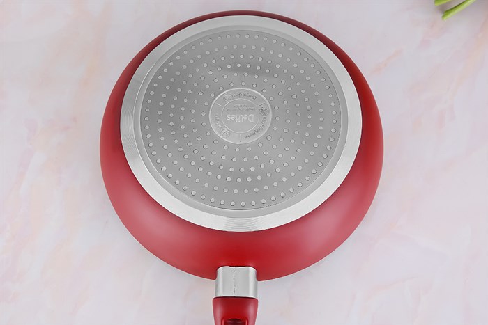 Chảo nhôm chống dính vân đá đáy từ 24 cm Delites CE001-24 Màu Đỏ đô