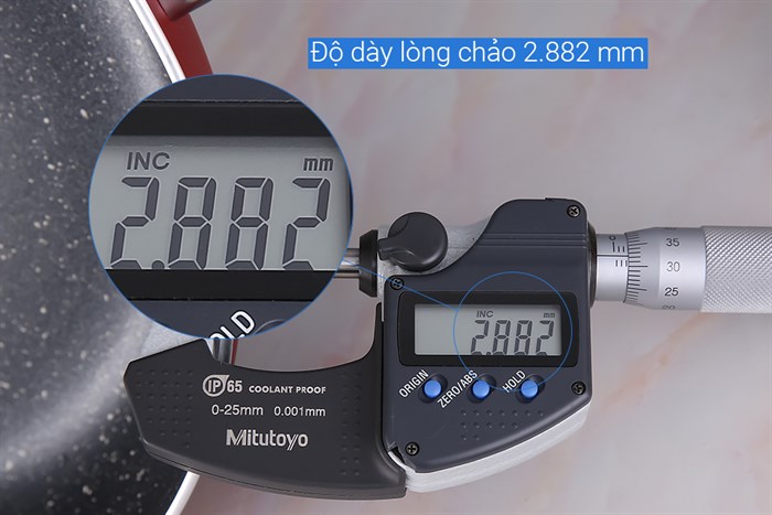 Chảo nhôm chống dính vân đá đáy từ 24 cm Delites CE001-24 Màu Đỏ đô