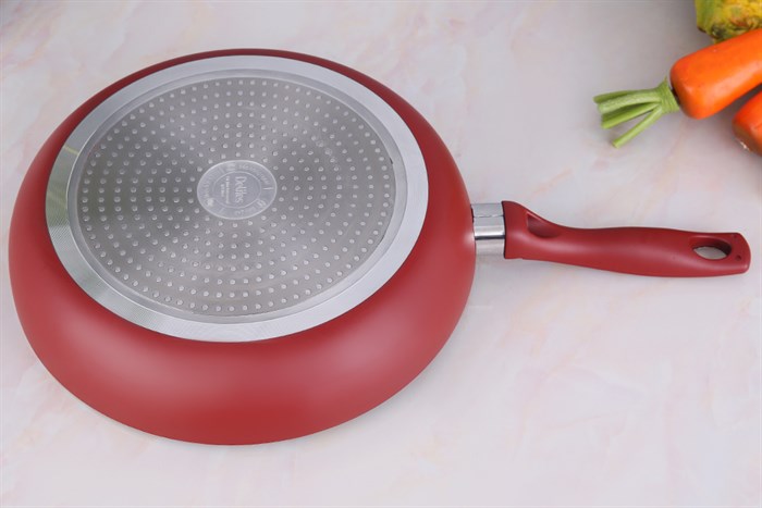 Chảo nhôm chống dính vân đá đáy từ 30 cm Delites CE001-30 Màu Đỏ đô