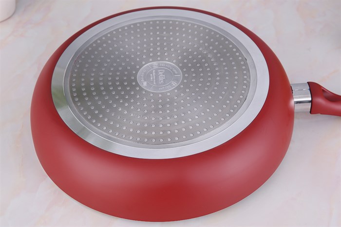 Chảo nhôm chống dính vân đá đáy từ 30 cm Delites CE001-30 Màu Đỏ đô