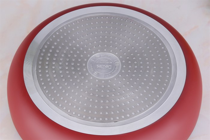 Chảo nhôm chống dính vân đá đáy từ 30 cm Delites CE001-30 Màu Đỏ đô