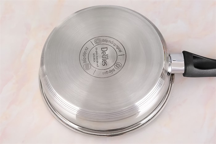 Chảo inox chống dính đáy từ 20 cm Delites CE002-20 Màu Inox