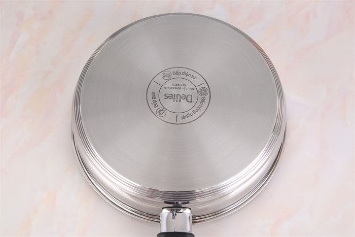 Chảo inox chống dính đáy từ 24 cm Delites CE002-24 Màu Inox