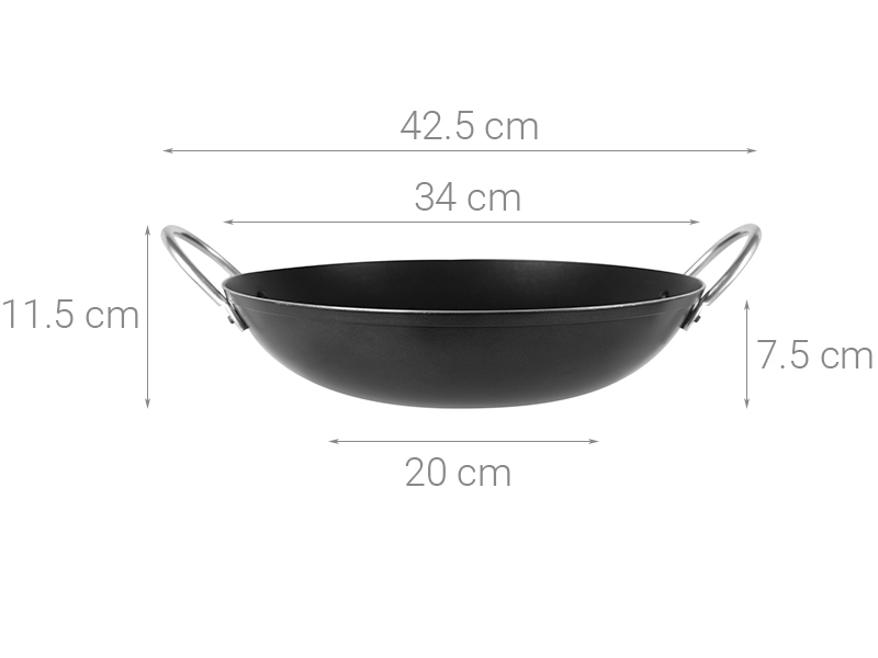 Chảo nhôm chống dính 2 quai 34 cm Delites CR002-34