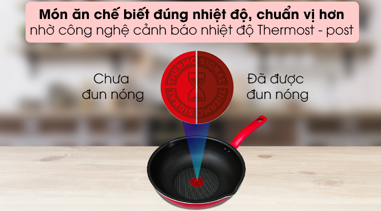 Cảnh báo nhiệt - Chảo nhôm sâu chống dính đáy từ 28cm TEFAL So Chef G1358695.
