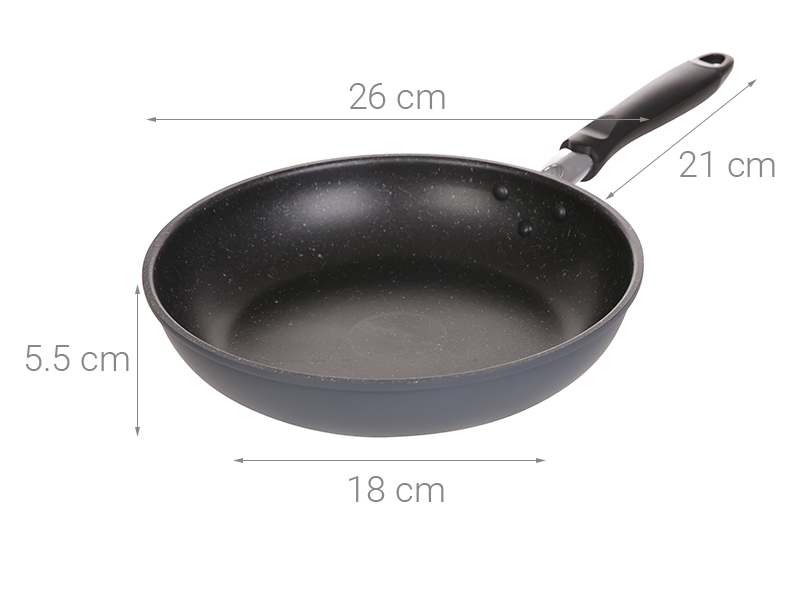 Chảo nhôm chống dính vân đá 26 cm Delites CS002-26