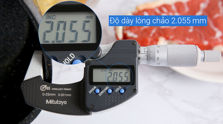 độ dày - Chảo nhôm chống dính vân đá 24cm Kangaroo KG662S