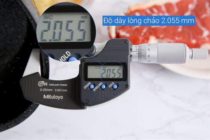 Chảo nhôm sâu chống dính vân đá đáy từ 24 cm Kangaroo KG662S Màu Đen