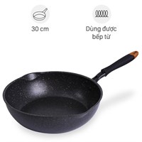 Chảo nhôm sâu chống dính vân đá đáy từ 30 cm Kangaroo KG662XL