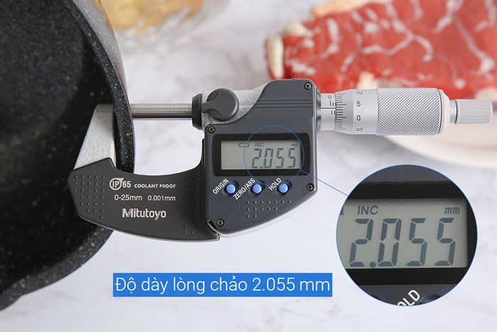 Chảo nhôm sâu chống dính vân đá đáy từ 30 cm Kangaroo KG662XL Màu Đen