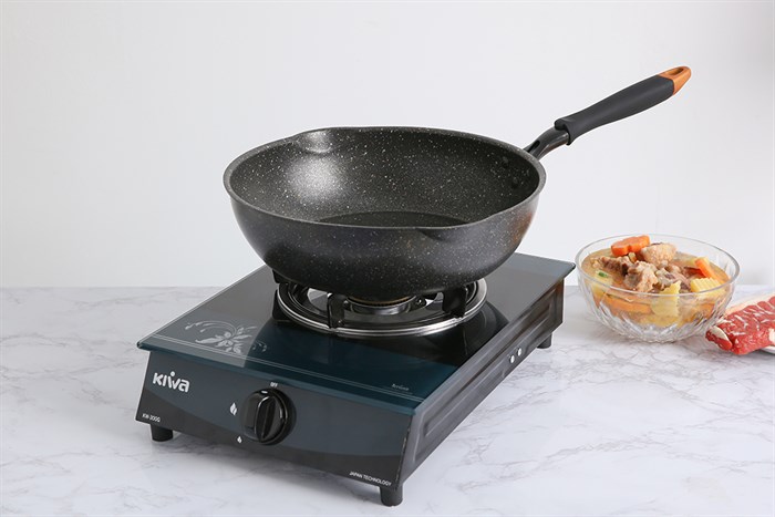 Chảo nhôm sâu chống dính vân đá đáy từ 30 cm Kangaroo KG662XL