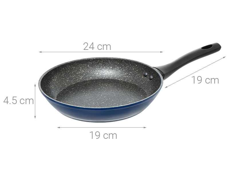 Chảo nhôm chống dính vân đá đáy từ 24 cm Sunhouse SFP24B