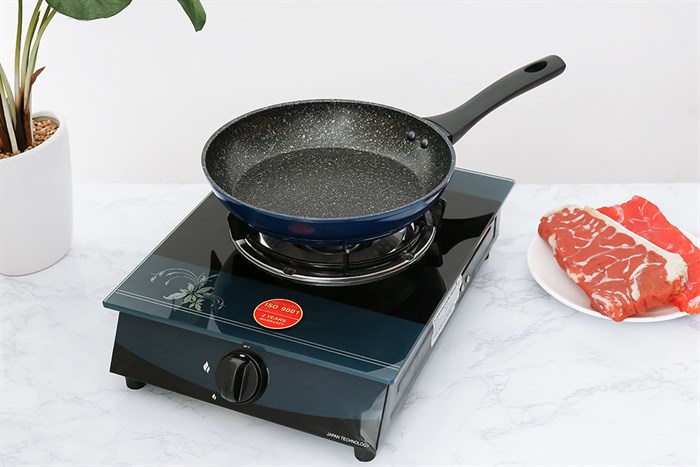 Chảo nhôm chống dính vân đá đáy từ 24 cm Sunhouse SFP24B